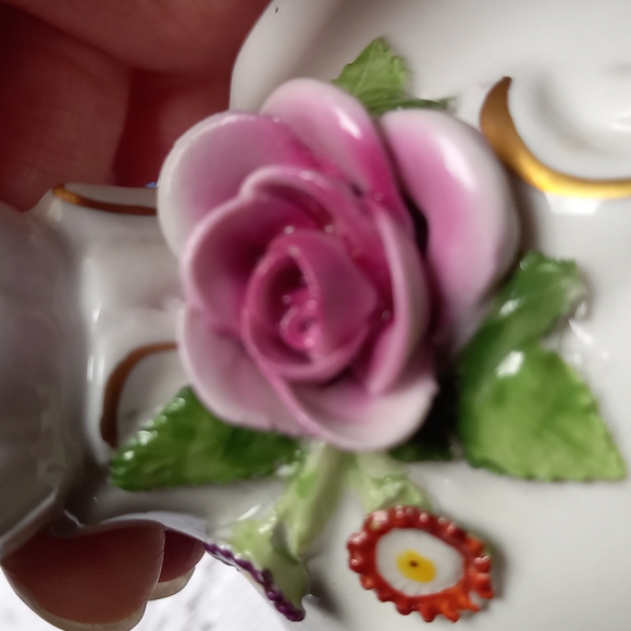 Vintage Dresden hand painted candle sticks - Picture 7 of 8